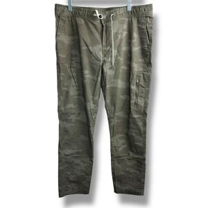 Vuori Ripstop Pant Womens XL Green Camo Elastic Waist Cargo Jogger Pants